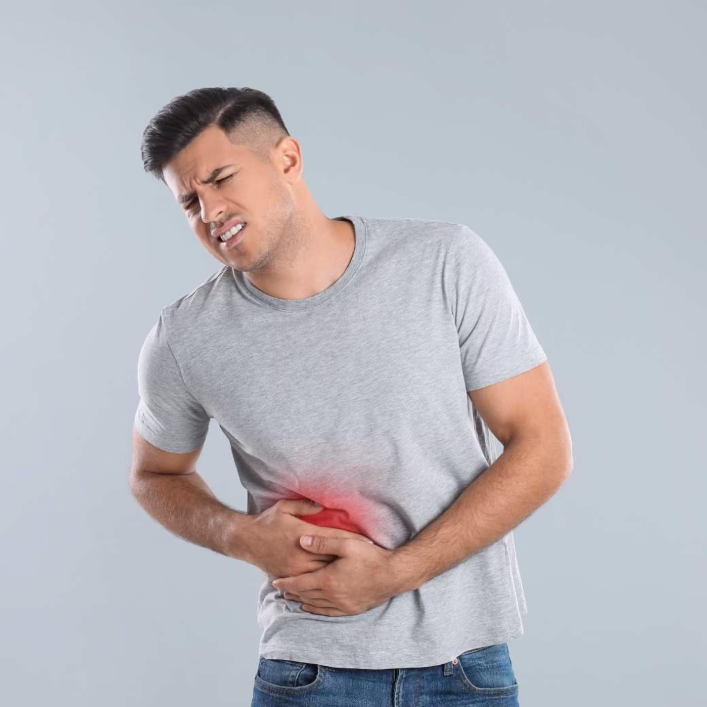 Hombre con dolor abdominal